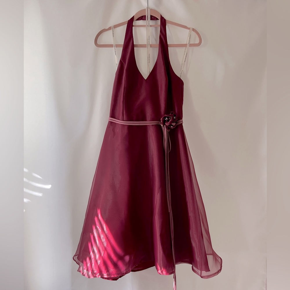 Vintage 2000’s Davids Bridal purple with silk overlay dress - size 8